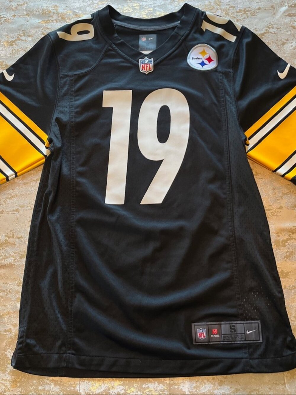 Nike Pittsburgh Steelers Smith-Schuster #19 Jersey NFL Black Gold Size S